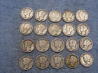 20 SILVER MERCURY DIMES WITH DATES lot 2y