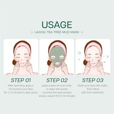 10Pcs Tea Tree Mud Mask Refreshing Deep-cleansing Facial Mask Clay Mask