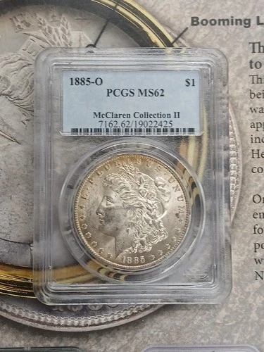 Silver 1885-O PCGS MS62 $1 Morgan McClaren Collection 11    TP-9569