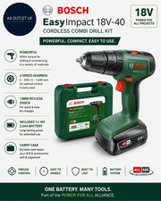 Bosch EasyImpact 18V-40 Cordless Combi Drill 1 Battery Carry Case Kit Design