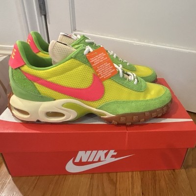 Nike Air Max Waffle SP 2 Electro Lime Flash Crimson Men s Low Top Suede IB3656- 