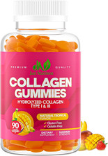 Collagen Gummies for Women  Men 90 Count - Premium Hydrolyzed Collagen Type I