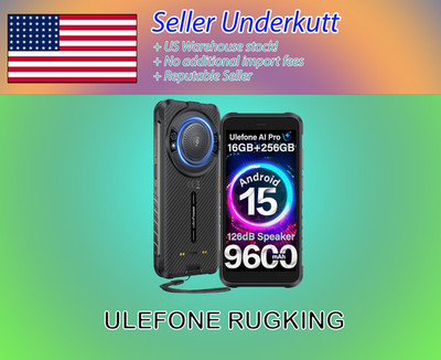 Ulefone RugKing 4G Rugged Phone Android 15 16GB+256GB IP68/IP69K 126dB Speaker
