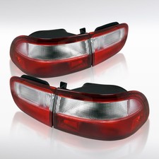Fit 1992-1995 Honda Civic Coupe Sedan Red Clear Tail Lights Brake Lamps 92-95 Fit 1992-1995 Honda Civic Coupe Sedan Red Clear Tail Lights Brake Lamps 92-95
