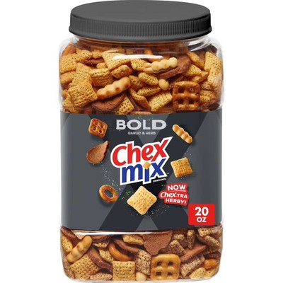 Chex Mix Bold Garlic and Herb Snack Mix, Snack Tub, 20 oz, Free Shipping...