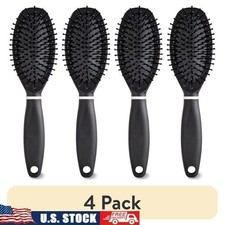 4 Pack Cushion Brush Detangling Hair Brush Ergonomic Handle Rounded Bristles New