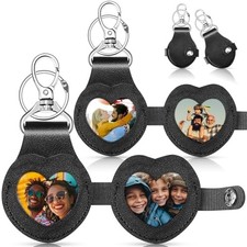 2 Pcs Heart Keychain Valentine's Day Gift Leather Cute Keychain with Black