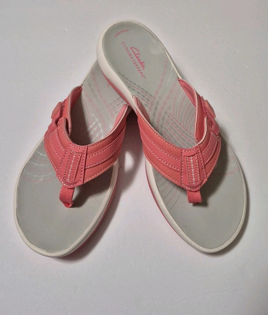 Infradito Clarks donna Brinkley Jazz rosa brillante sintetico taglia 9 nuovo senza scatola