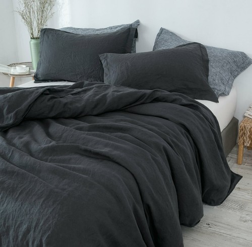 100% Pure Linen Duvet Cover Bed Sheet Stone Washed Soft Natural Flax Flat Sheet - Picture 25 of 34