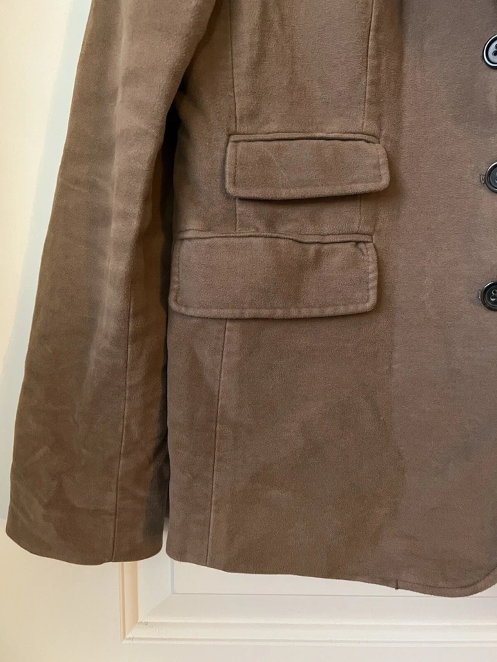 Blazer chaqueta de terciopelo marrón tostado Banana Republic para mujer talla 6 coderas Foto 2 de 4