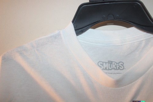 The Smurfs Men's Tee New Short Sleeve T-Shirt - Smurf Mushrooms - White - Picture 7 of 7
