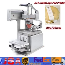 Manual Pad Printing Machine Label Logo Transfer Images+Silicone Pad 80x120mm
