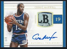 Cedric Maxwell 16-17 National Treasures #2 Auto Patch Charlotte 49ers 1/2 comshi