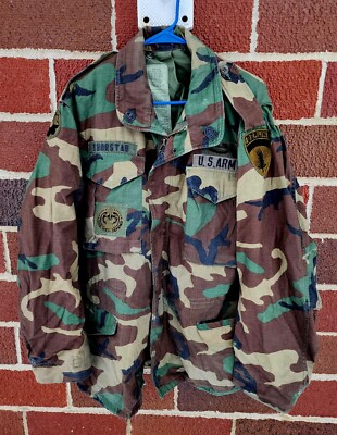 US Army M65 Woodland Camo Field Jacket Coat Cold Weather VTG 80s