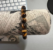 Tiger Eye Bracelet 8mm Women Girls Handmade Natural Stone Tiger 5.5" x 8mm  7 