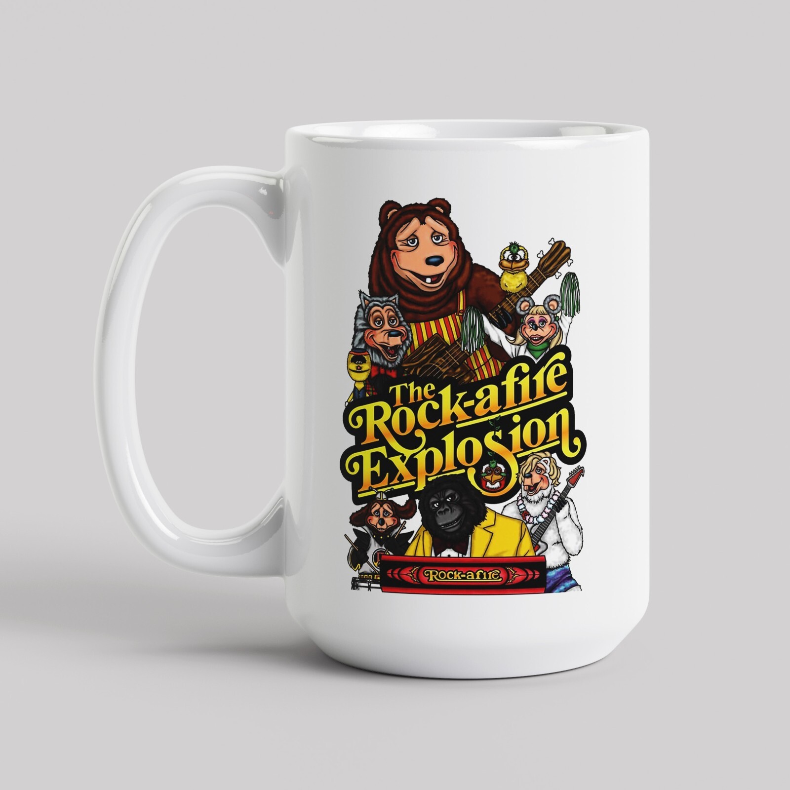 Explosion Mug The Rock-afire Explosion Mug 11 or 15 oz-1980s-Coffee-Tea-Gift-Showbiz ...