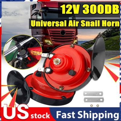 2) 12V 300DB Super Loud Train Horn Waterproof For Motorcycle Car Truck SUV Boat