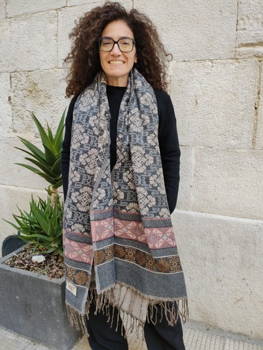 Sciarpa stola wollschal scialle Pashmina coperta lana di Yak Tibet 6C - Foto 5 di 6