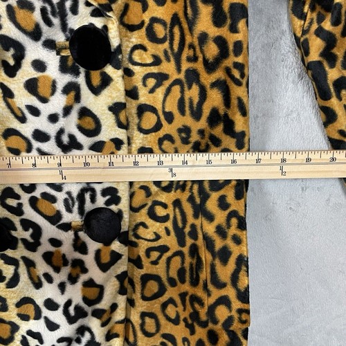 Sara Campbell Retro Cheetah Faux Fur Coat Women Medium Leopard Animal Print Glam - Picture 6 of 9