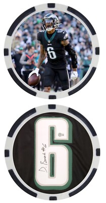 DEVONTA SMITH #1 - PHILADELPHIA EAGLES - POKER CHIP - ***SIGNED/AUTO***