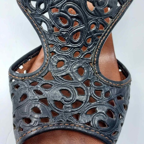 Naya Black Laser Cut Peep Toe Heels Size 8 - Picture 4 of 11