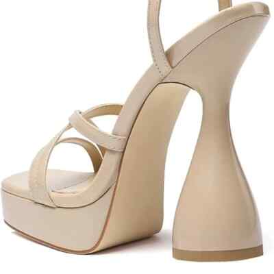 Femflame Women's Platform Sandals - Peep Toe Chunky Heel Ankle Strap Pumps For Wedding & Party - View #5