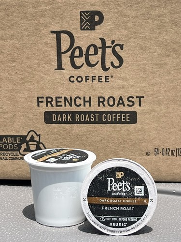 Peet's Coffee, French Roast K-Cup Pods Keurig Brewers - Dark Roast 54 Ct Ex 8/25