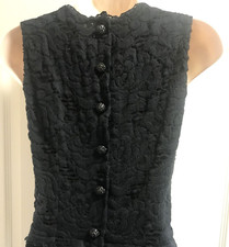 DOLCE & GABBANA Cotton MACRAME CROCHET LACE BUTTONED Black Dress 38IT / 6 - 8 UK