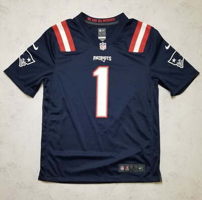 Nike New England Patriots Nfl #1 Cam Newton Jersey Sz L Navy Blue