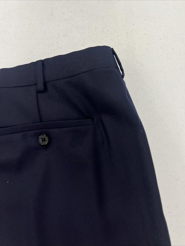 Belvest Men's Navy Blue Solid Wool Dress Pants 40X29 $395 - Picture 7 of 8