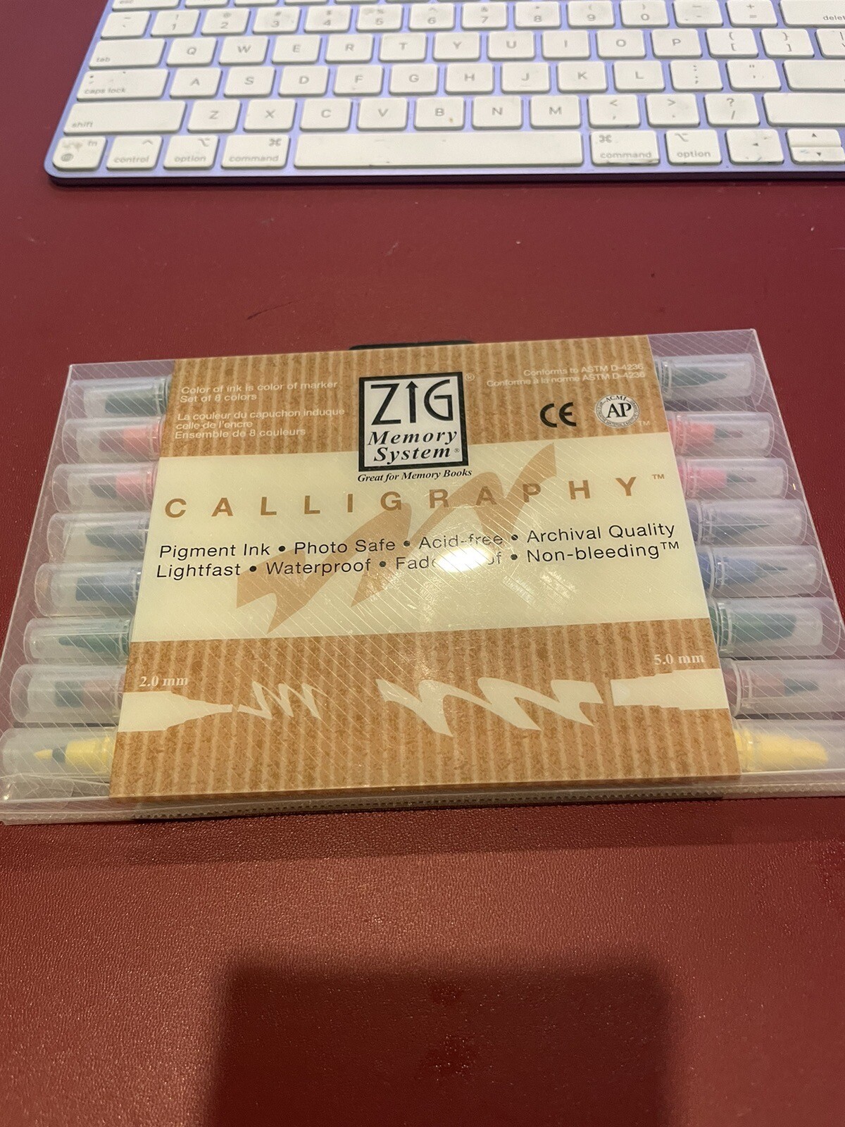 Zig Memory System Calligraphy Dual Sided Marker Set of 8 USED 2 mm 5 mm