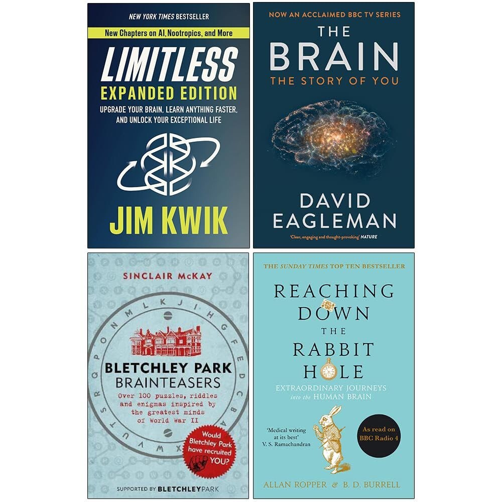 Limitless,Reaching Down Rabbit Hole,Brain, Bletchley Park Brainteasers 4 Books