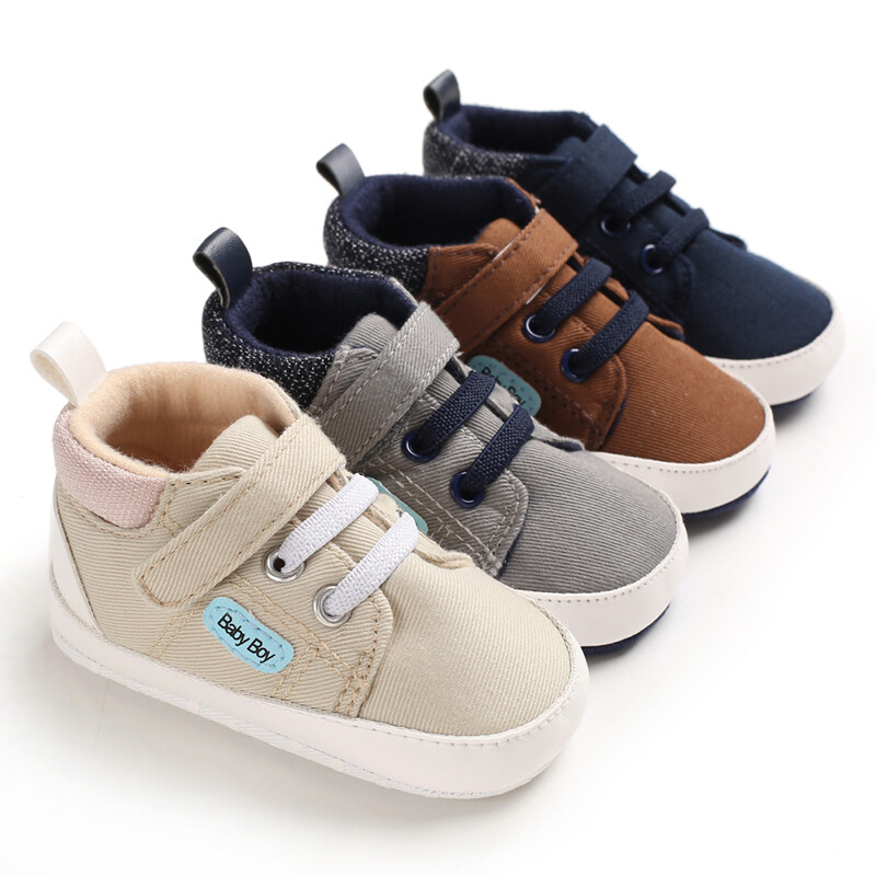 New Baby Boy Crib Shoes Infant High Top Booties Toddler PreWalker