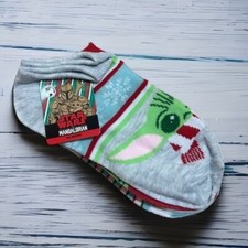 Star Wars Christmas Socks NEW 6 Pack Women s Sz 4-10 Gray Green Disney