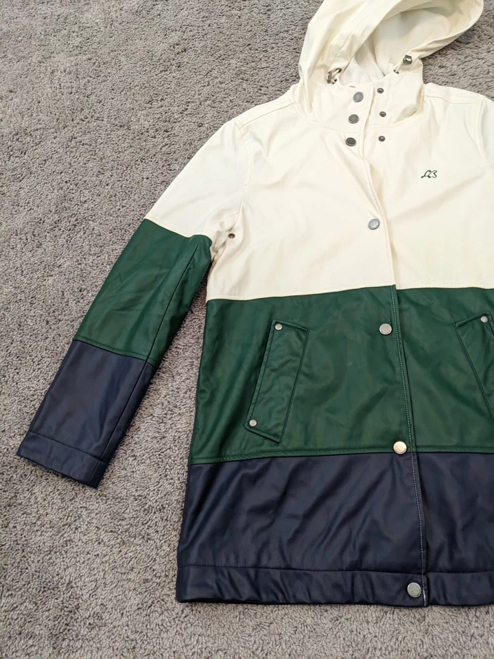 Abrigo de lluvia Lucky Brand para mujer túnica pequeña con capucha cortavientos frente a presión Foto 3 de 4