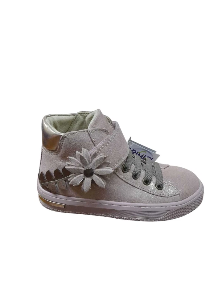 Sneakers PRIMIGI scarpa da bambina a colletto rialzato in camoscio brinato carne - Immagine 2 di 4