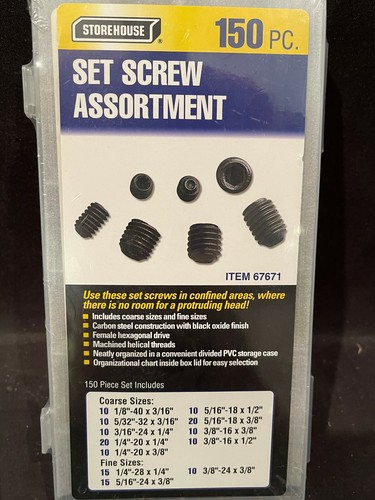 Juego de tornillos Hex Drive SAE surtido de tornillos tamaño de hilo grueso y fino kit óxido negro 150 - Imagen 2 de 3