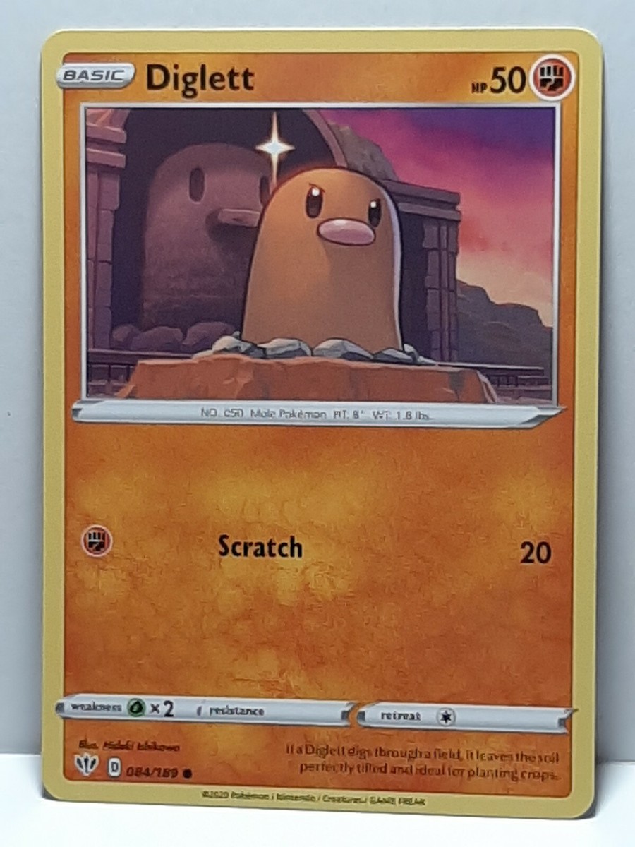 Diglett 084/189 Pokemon Darkness Ablaze Common Fighting New Fresh