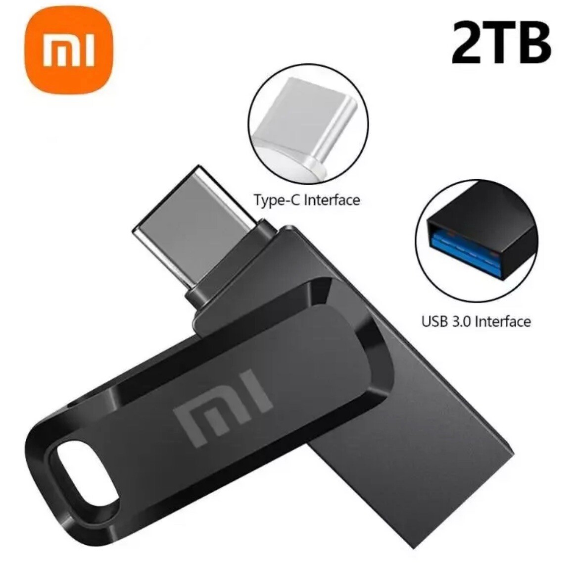 Xiaomi 2TB USB 3.0 Fast Metal Waterproof Flash Drive Dark Gray US Version-image
