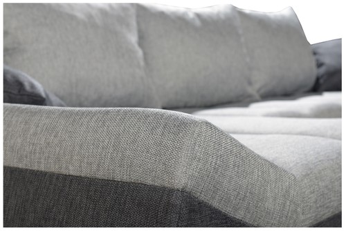 Ecksofa Sofa KLEO mit Schlaffunktion Braun-Beige Ottomane Links - Bild 3 von 4