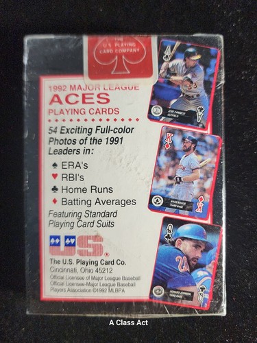 1992 Major League Baseball MLB Aces Playing Cards NEW - SEALED! T5756 - Picture 2 of 6