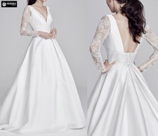 Abito Vestito da Sposa Semplice In Raso Simple Satin Wedding Bride Dress BRID022