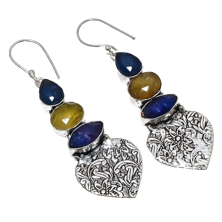 Onyx belleza Moda Pendientes de zafiro