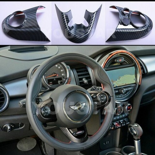 MINI GEN 3 Carbon LOOK JCW Steering Wheel Trim Covers Cooper F55 F56 ...