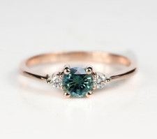 Teal Sapphire Ring-925 Solid Silver Jewelry-Birthday Mother Day Gift For Her