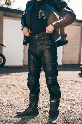 Leather Motorbike Biker Trousers Motorcycle With CE Sports Racing Armour Sliders - Picture 7 of 15