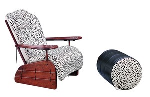 45 Arm Chair Rocker Australian Soft Hide Leather White