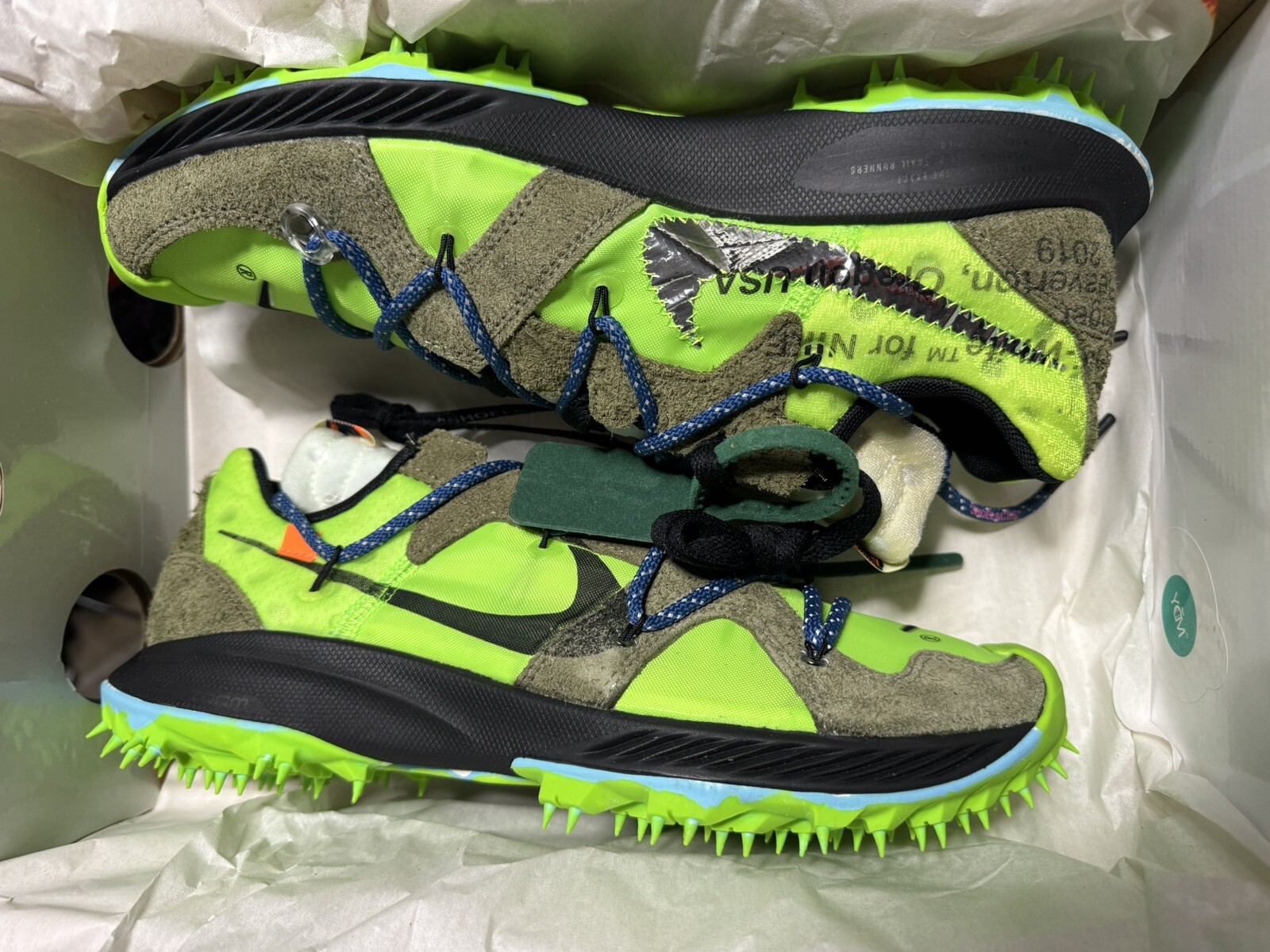 OFF WHITE X NIKE Nike Air Zoom Terra Kiger 5 x BIANCO SPORCO ""Verde"" CD8179 300 Taglia US 7 da uomo 8 5 WMN
