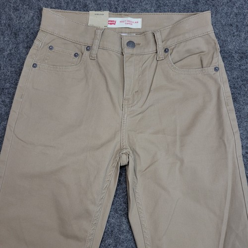 Levis 502 Jeans Womens 14 Brown Performance Stretch Taper Chino Preppy Minimal - Picture 4 of 12