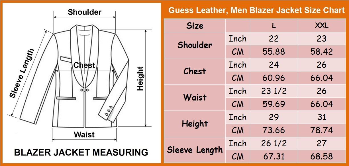 Guess Men S Jacket Size Chart